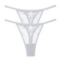 2PCS/Set Mesh Transparent Thong Women Panties Underwear Women Seamless