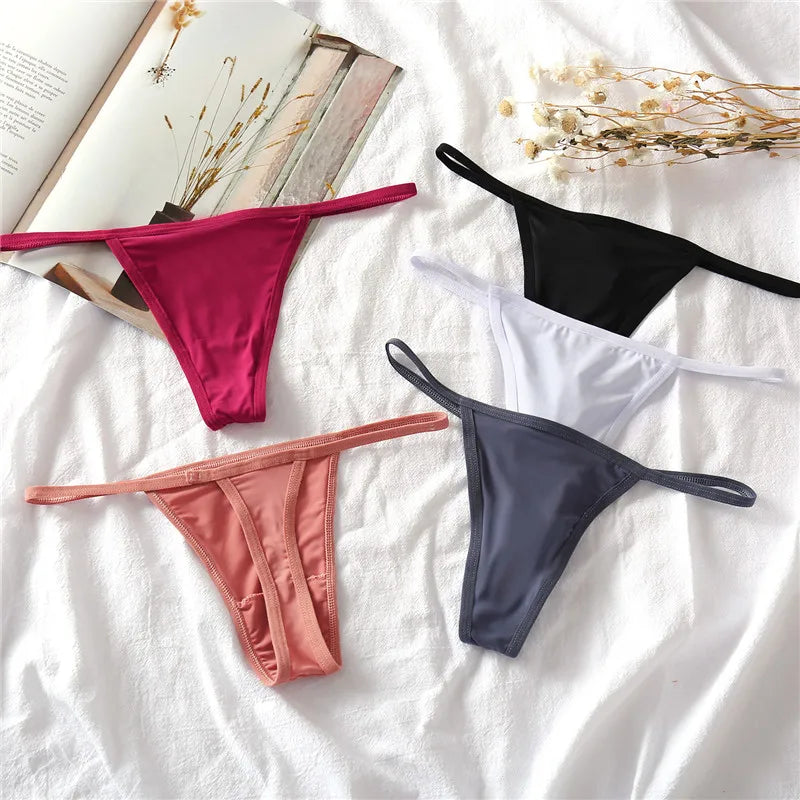 FINETOO 3Pcs/set Sexy Low-rise Thongs Women Bikini Panties T-back