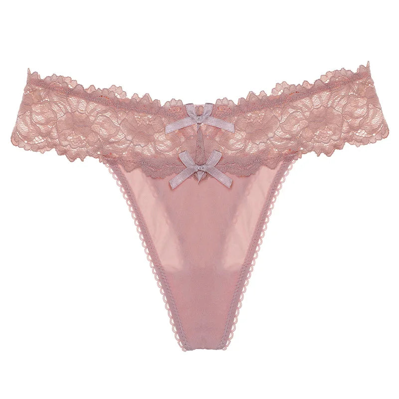 Women Sexy Lace Panties Low-Waist Briefs Thong Female Underwear G