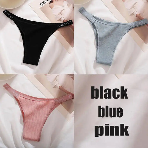 3PCS/Set Cotton Panties Briefs Women Underpants Female Sexy Panties