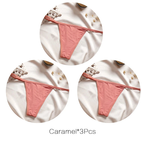 FINETOO 3Pcs/set Sexy Low-rise Thongs Women Bikini Panties T-back