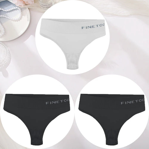 3PCS/Set Women's Panties Sexy Underwear FINETOO Large Size Thong Women