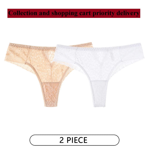 CINOON 2Pcs/Lot Women Sexy Lace Embroidery Panties Low-waist Underwear