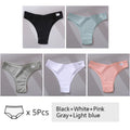 5Pcs/Set Women Cotton Brazilian Panties V Waist Female Underwear