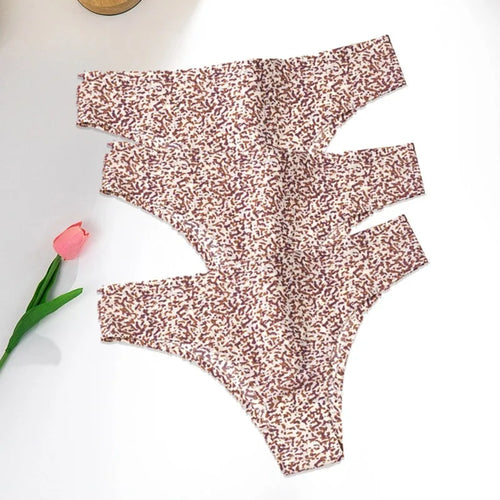 WarmSteps 3Pcs/Set Sexy Leopard Thongs Women's Panties Thongs 2024 New