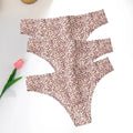 WarmSteps 3Pcs/Set Sexy Leopard Thongs Women's Panties Thongs 2024 New
