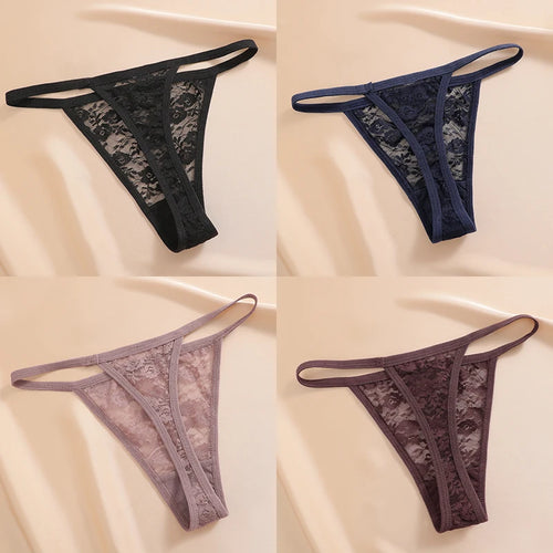 4PCS/Set Women's Underwear Lace Panties Floral Lingerie Woman Panties