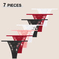 7Pcs/Set Women's Sexy Lace Transparents G-Strings Underwear Summer