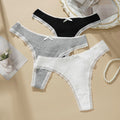 3PCS Sexy Low Waist Panties Women Lace Trim Solid Color Briefs M-XL
