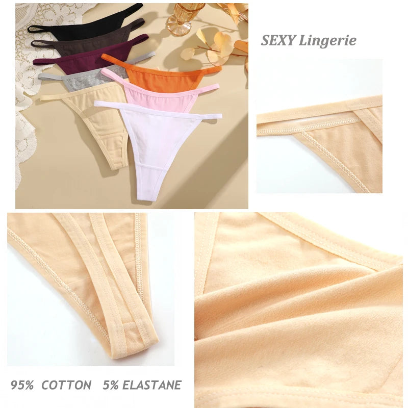 5Pcs Women Cotton Panties Female Thin Belts Underwear Sexy Low Waist