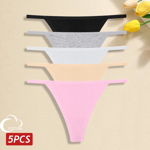5Pcs Women Cotton Panties Female Thin Belts Underwear Sexy Low Waist
