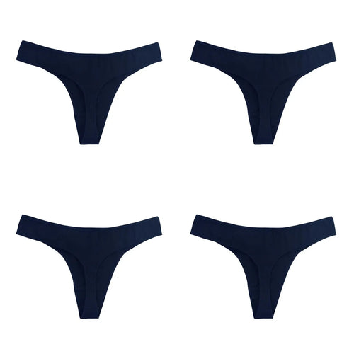 4Pcs/Set Cotton Thongs For Women Low Rise Panties Sexy G-String Female