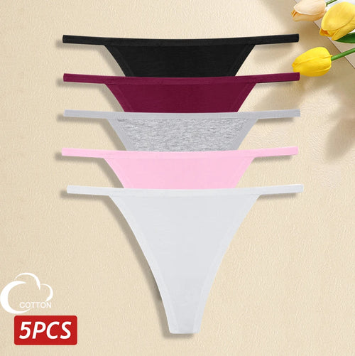 5Pcs Women Cotton Panties Female Thin Belts Underwear Sexy Low Waist