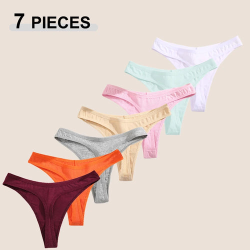 7Pcs/Set Seamless Cotton Panties For Women Sexy Low Waist Cotton Soft