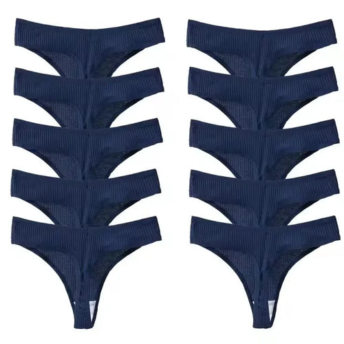 10Pcs/Set Women's New Thong Underwear Cotton Thread Underwear
