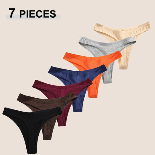 7Pcs/Set Seamless Cotton Panties For Women Sexy Low Waist Cotton Soft