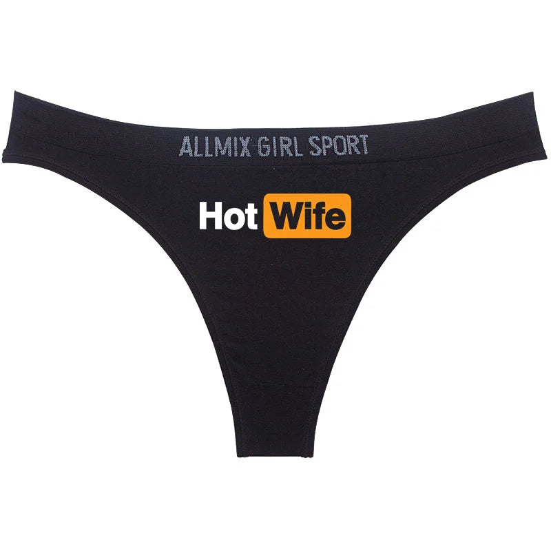 Hot Wife Letters Women's Underwear New Fashion Panties Sports Fitness
