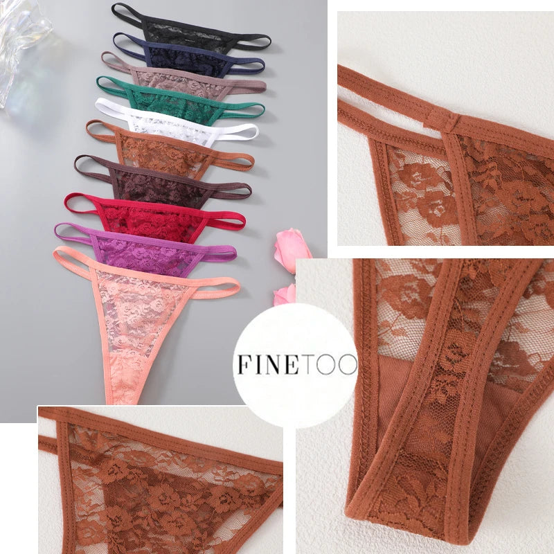 7Pcs/Set Women's Sexy Lace Transparents G-Strings Underwear Summer
