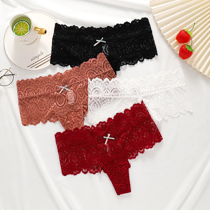 TERMEZY Women Sexy Thongs Lace Panties Low-waist Briefs Intimates