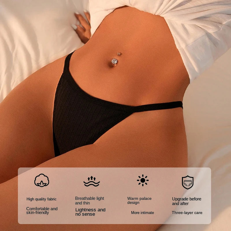 5Pcs Women Cotton Panties Female Thin Belts Underwear Sexy Low Waist