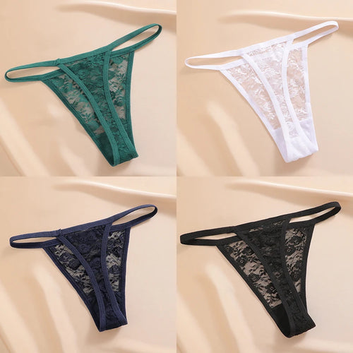 4PCS/Set Women's Underwear Lace Panties Floral Lingerie Woman Panties
