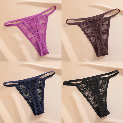 4PCS/Set Women's Underwear Lace Panties Floral Lingerie Woman Panties