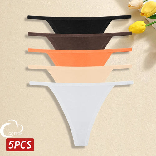 5Pcs Women Cotton Panties Female Thin Belts Underwear Sexy Low Waist