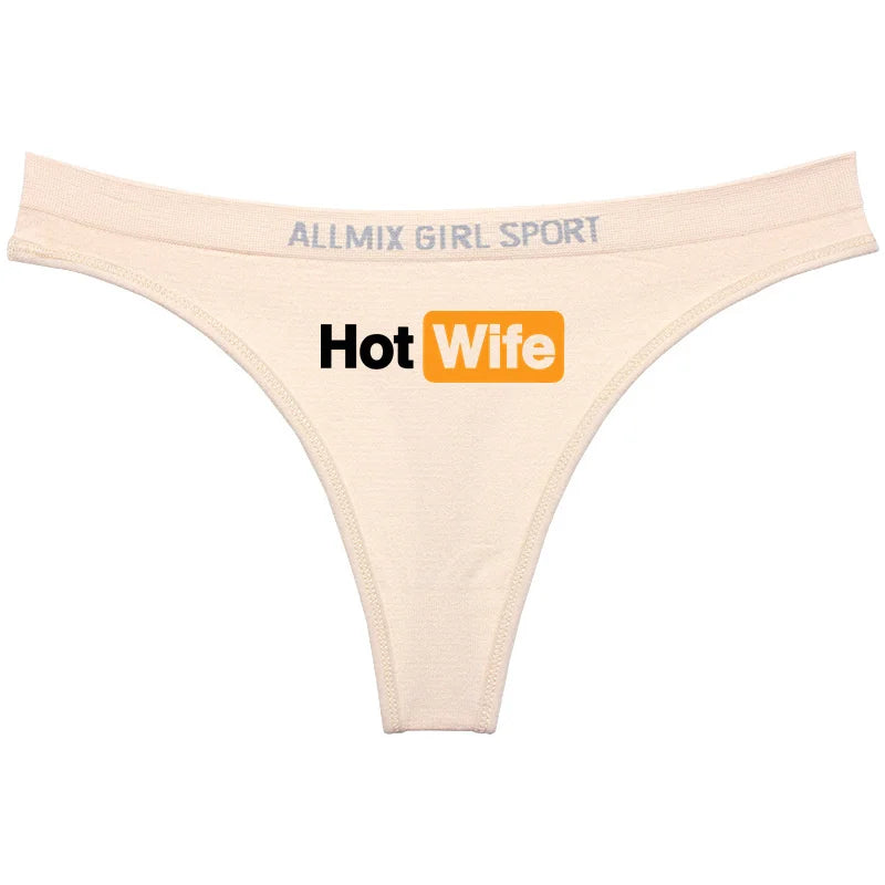 Hot Wife Letters Women's Underwear New Fashion Panties Sports Fitness