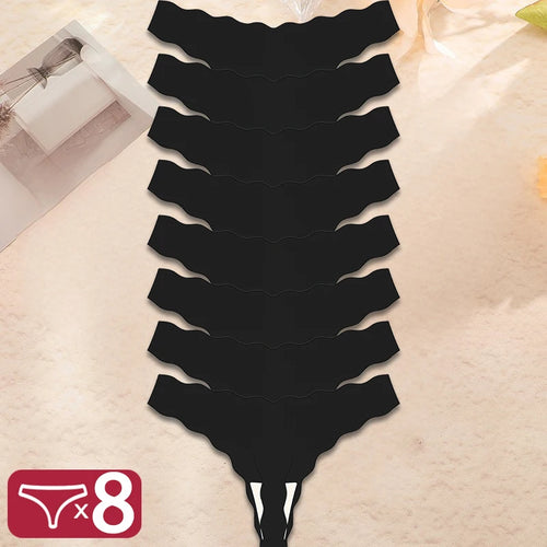 8Pcs Sexy Lingerie Women's Seamless Panties Ice Silk G-String Female