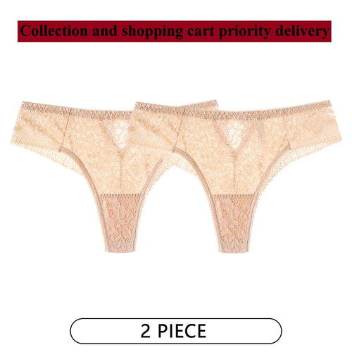 CINOON 2Pcs/Lot Women Sexy Lace Embroidery Panties Low-waist Underwear