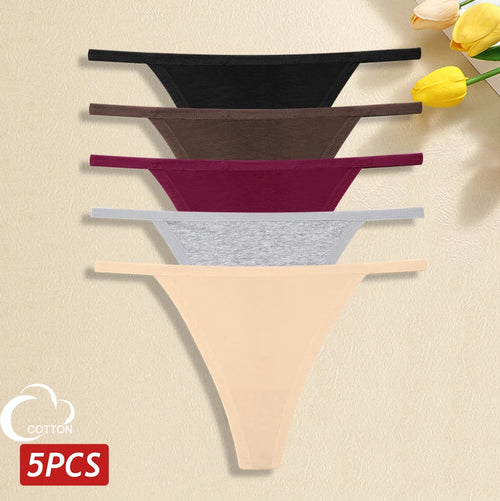 5Pcs Women Cotton Panties Female Thin Belts Underwear Sexy Low Waist
