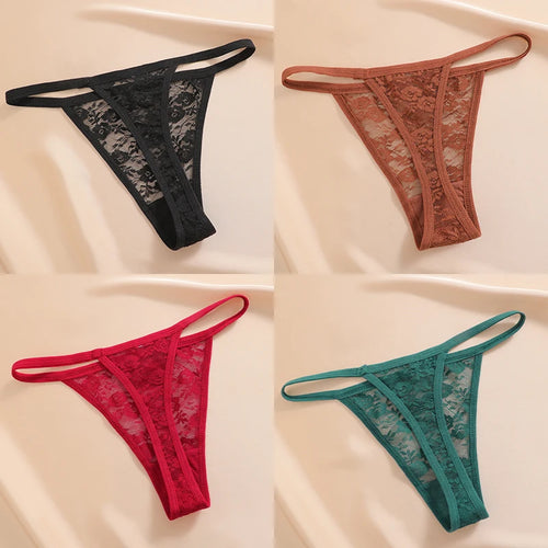 4PCS/Set Women's Underwear Lace Panties Floral Lingerie Woman Panties