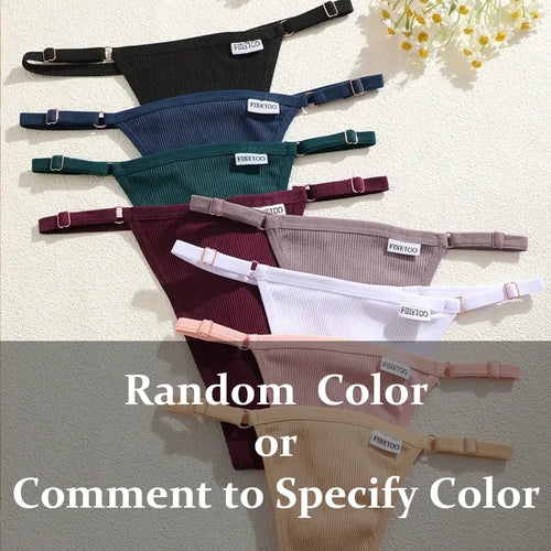 5Pcs Women's Cotton Adjustable Waist Panties Sexy Thongs G-String