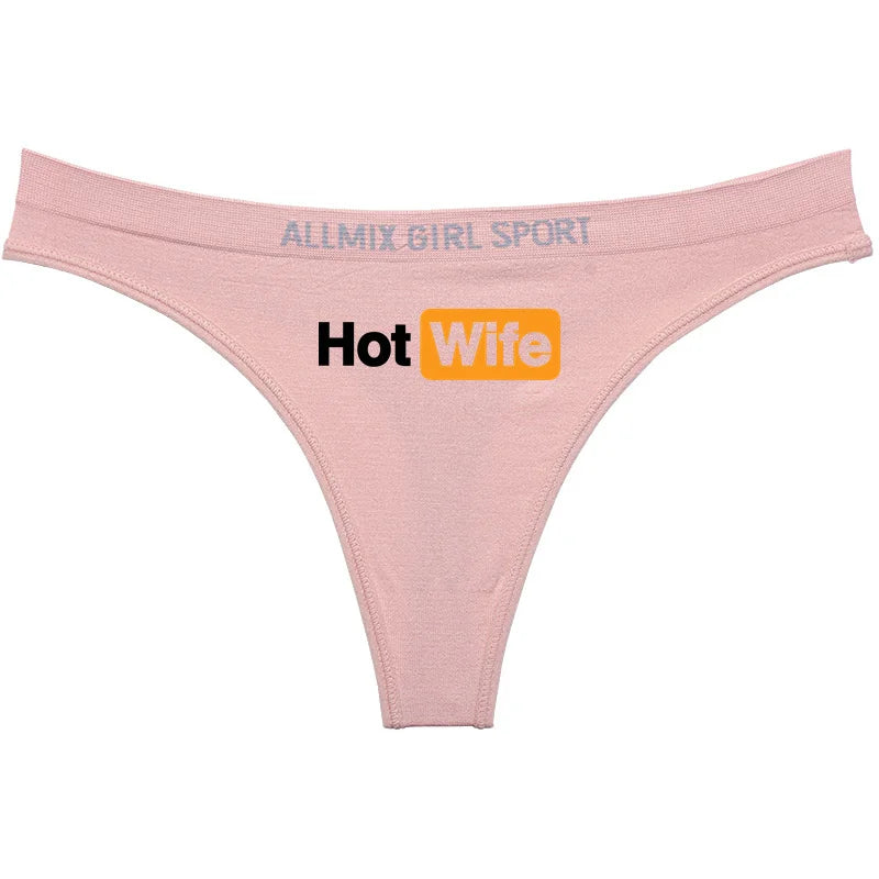 Hot Wife Letters Women's Underwear New Fashion Panties Sports Fitness