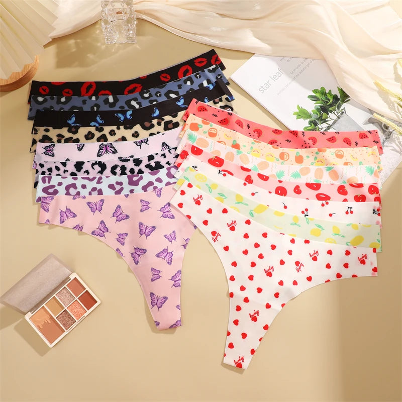 FINETOO 4Pcs Ultra Soft Underwear For Women Sexy Graphic Print