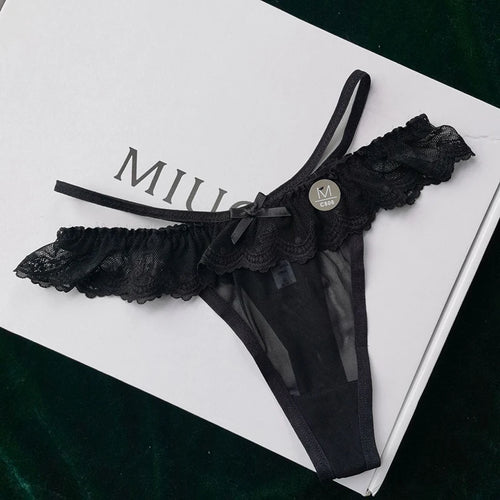Sexy Women G-string Hollow Out Seamless Perspective Panties Low Waist