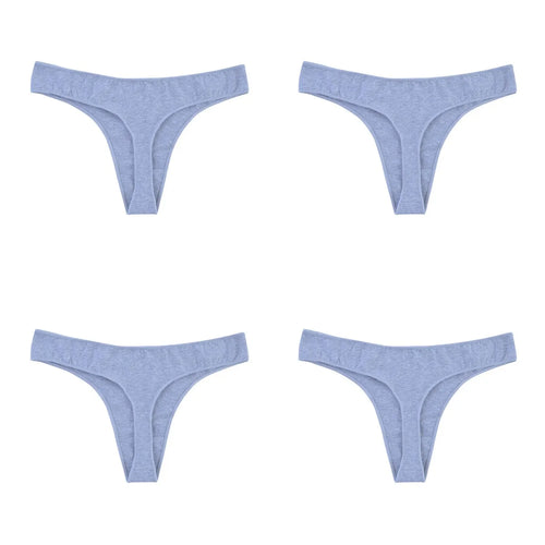 4Pcs/Set Cotton Thongs For Women Low Rise Panties Sexy G-String Female