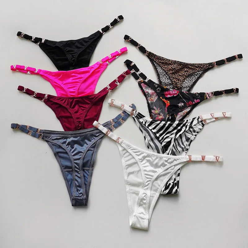 Seamless Sexy Thong Women Underwear Briefs Panties Zebra Flower Low