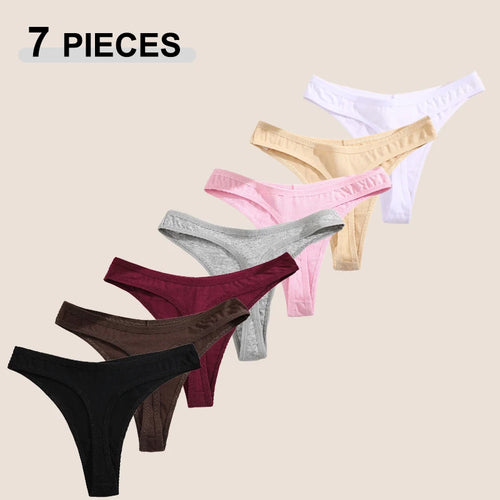7Pcs/Set Seamless Cotton Panties For Women Sexy Low Waist Cotton Soft