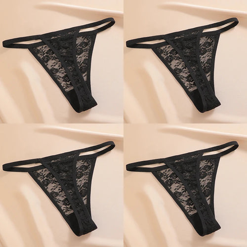4PCS/Set Women's Underwear Lace Panties Floral Lingerie Woman Panties