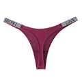 Low Waist Sexy Panties Women Thongs Rhinestones Letter Diamonds