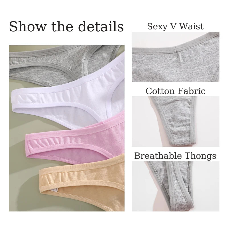 7Pcs/Set Seamless Cotton Panties For Women Sexy Low Waist Cotton Soft