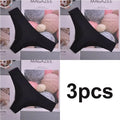 3PCS  Panties Women Ice Silk Underwear Low Waist V-Waist Briefs Cotton