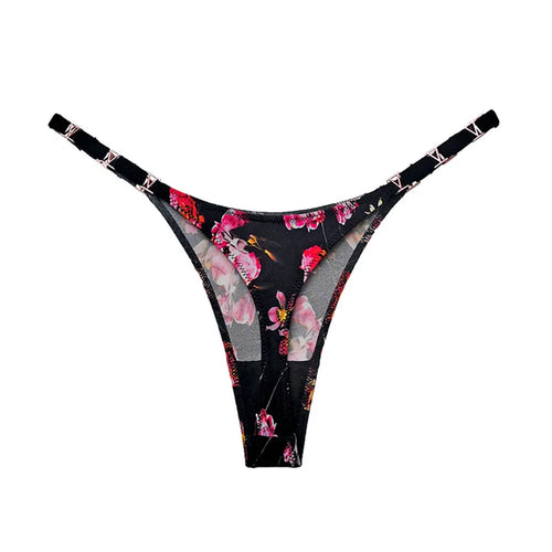 Seamless Sexy Thong Women Underwear Briefs Panties Zebra Flower Low
