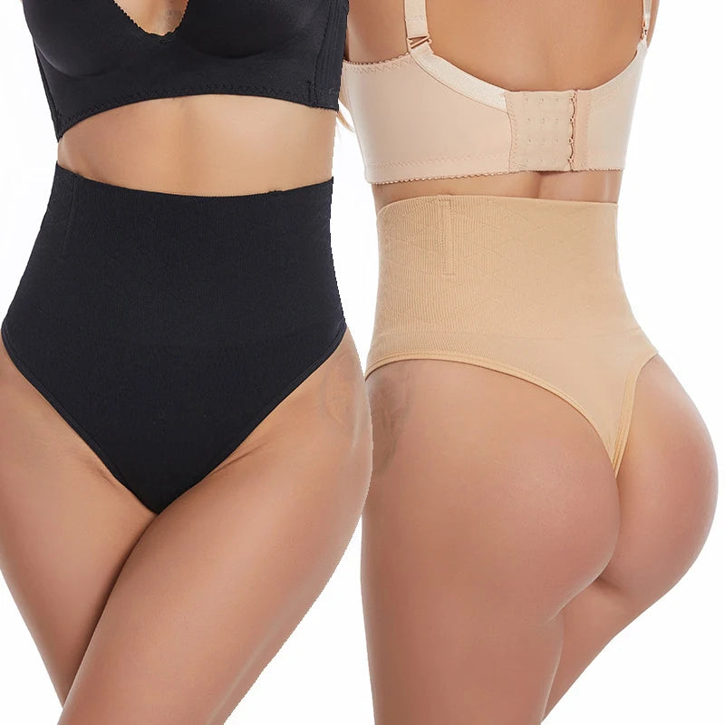 Thin Thong Women's Strong Hip Lift Tummy Control Panties with Fishbone