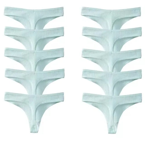 10Pcs/Set Women's New Thong Underwear Cotton Thread Underwear