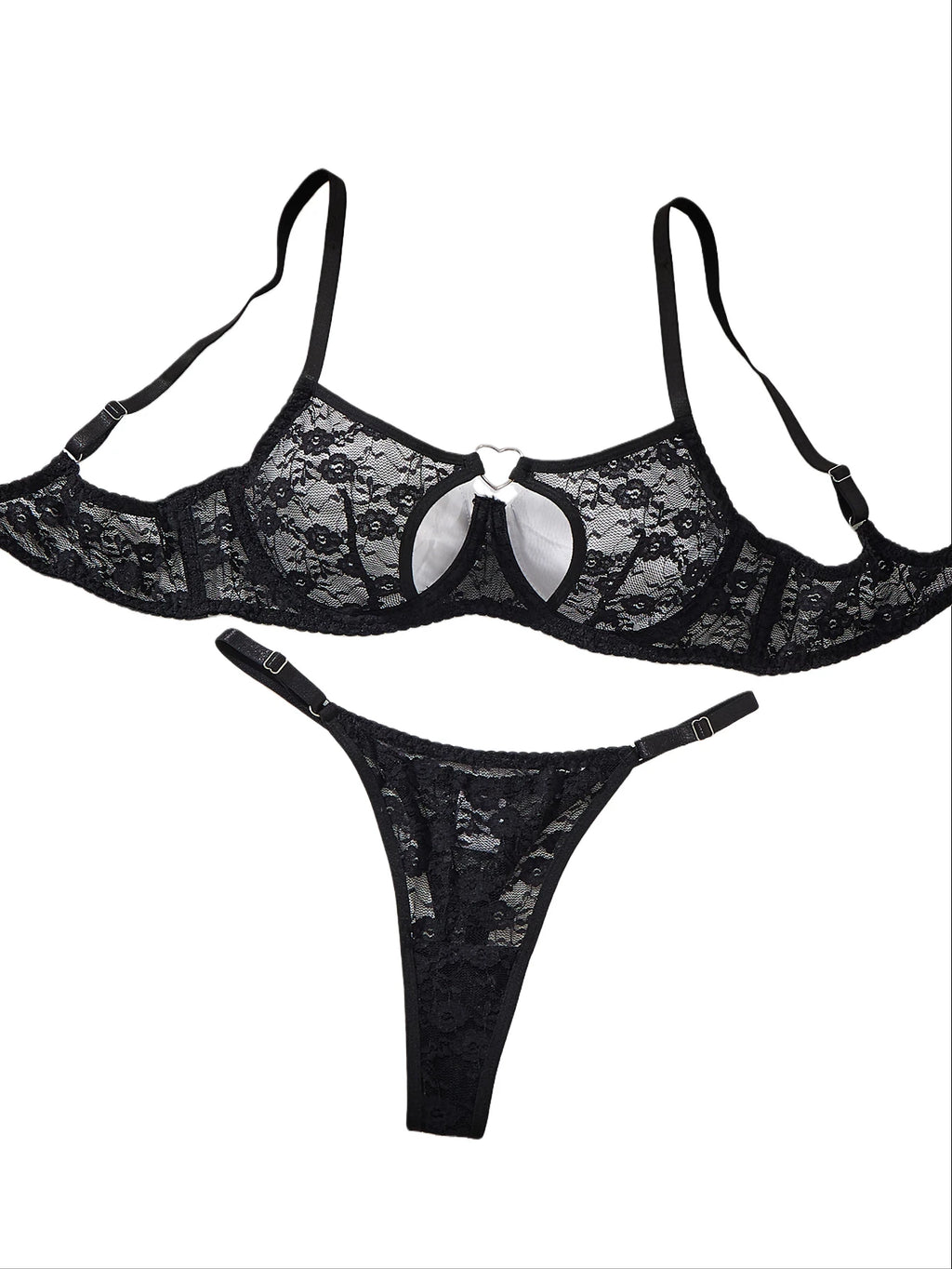 Elegant Design Bra And Panties Set with Unique Heart Buckle