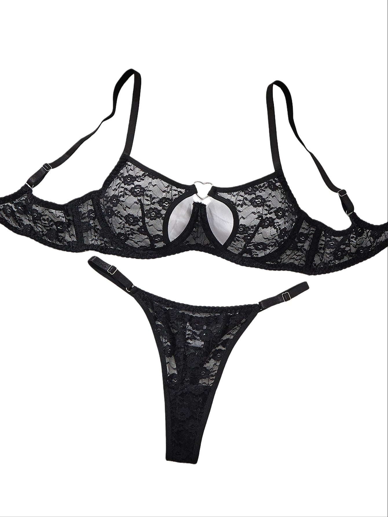 Elegant Design Bra And Panties Set with Unique Heart Buckle