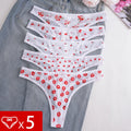 5pcs/Set Print Design Sexy Women thongs Fashion New Panty Underwear