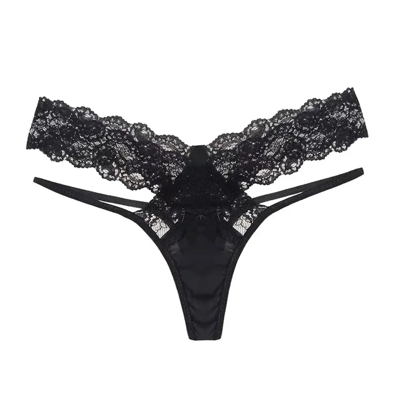 Panties For Women Plus Size Floral Lace Mesh Panties Low Rise Hollow